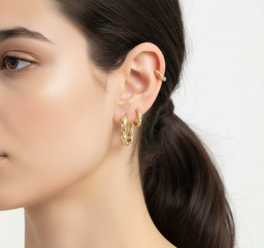 Jane Hammered Rectangle Earrings