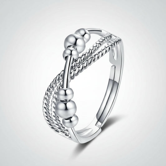 Stacked Beaded Anxiety Relief Ring