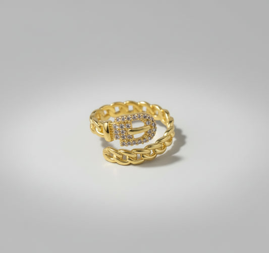 Cuban Link Spiraled Serena Ring